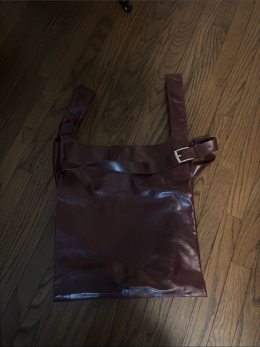H&M Burgundy Leather Tote Bag